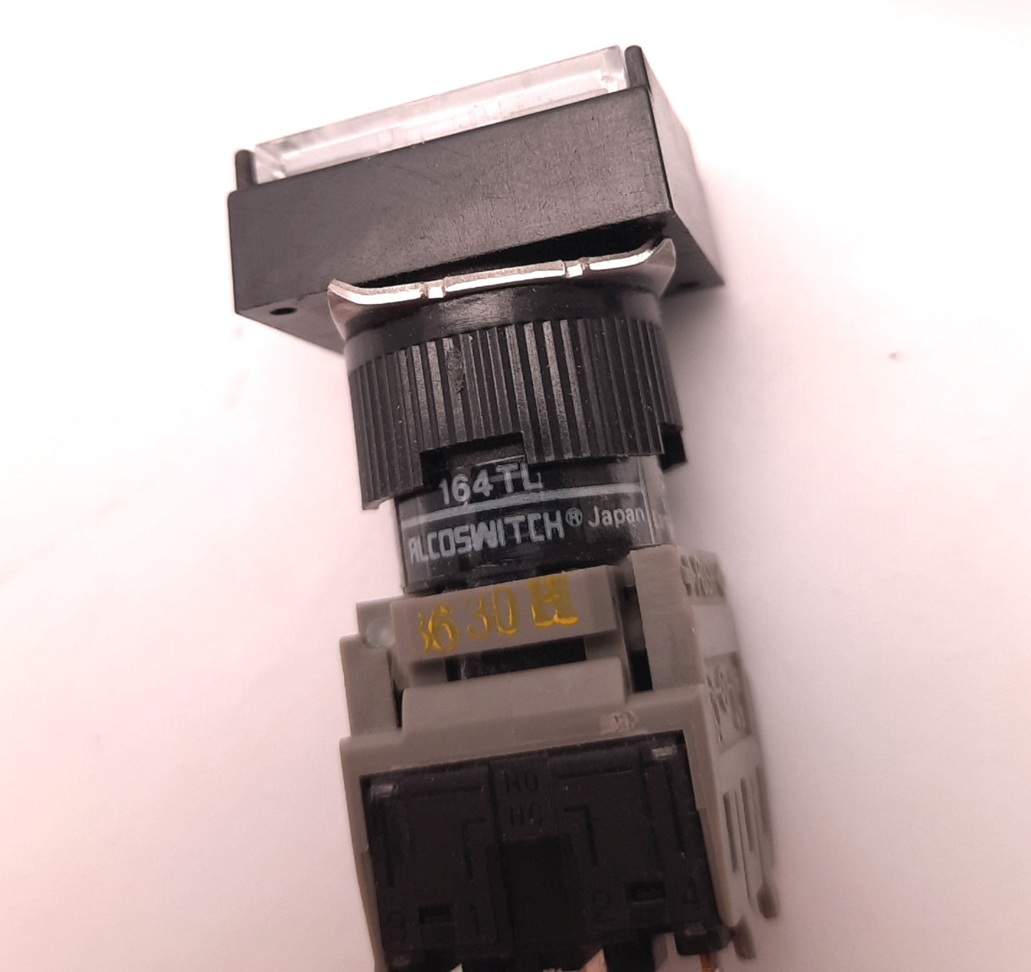 Used Lot of 5 Alcoswitch 164TL Illuminated Rectangular Pushbutton 5A 250VAC