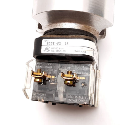 Used Allen Bradley 800T-FX-A5 & 800T-XD4 E-Stop Push Button N.C. Contact Voltage 600V