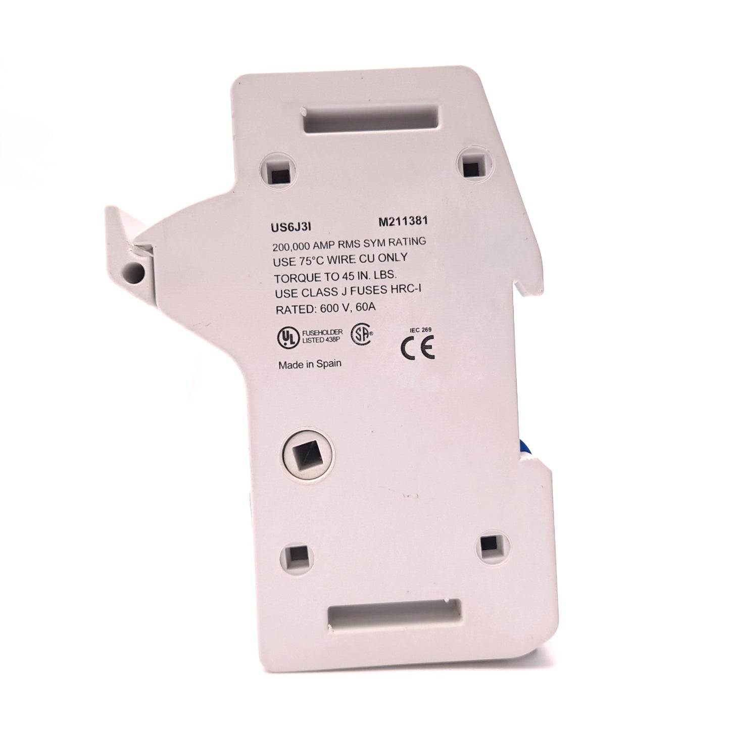 Used Ferraz Shawmut US6J3I M211381 Ultrasafe Fuse Holder 600V 60A 3 Pole