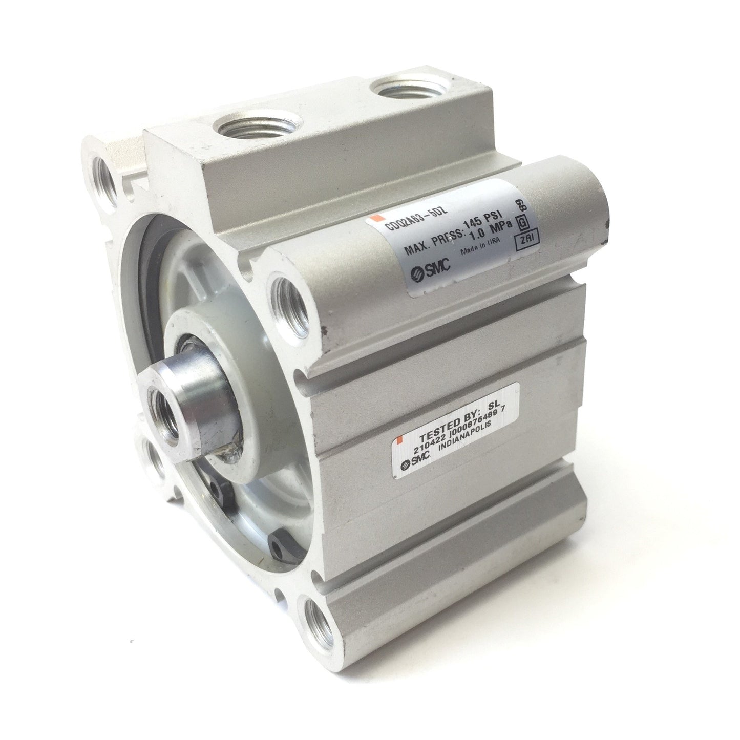 New – Open box SMC CDQ2A63-5DZ Compact Double Acting Pneumatic Cylinder, 63mm Bore, 5mm Stroke