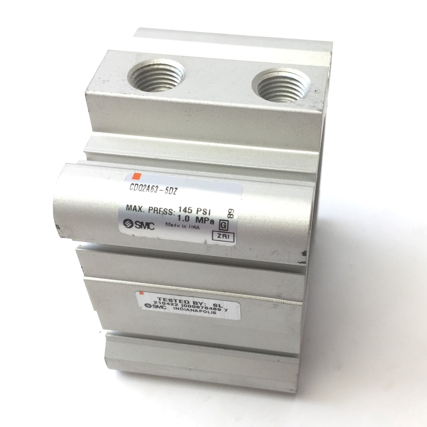 New – Open box SMC CDQ2A63-5DZ Compact Double Acting Pneumatic Cylinder, 63mm Bore, 5mm Stroke
