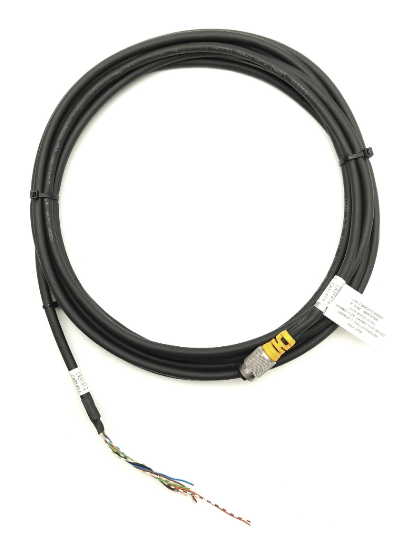 Used Cognex 185-0248R In-Sight Power & I/O Cable, M12 8-Pin Female to Flying Leads 5m