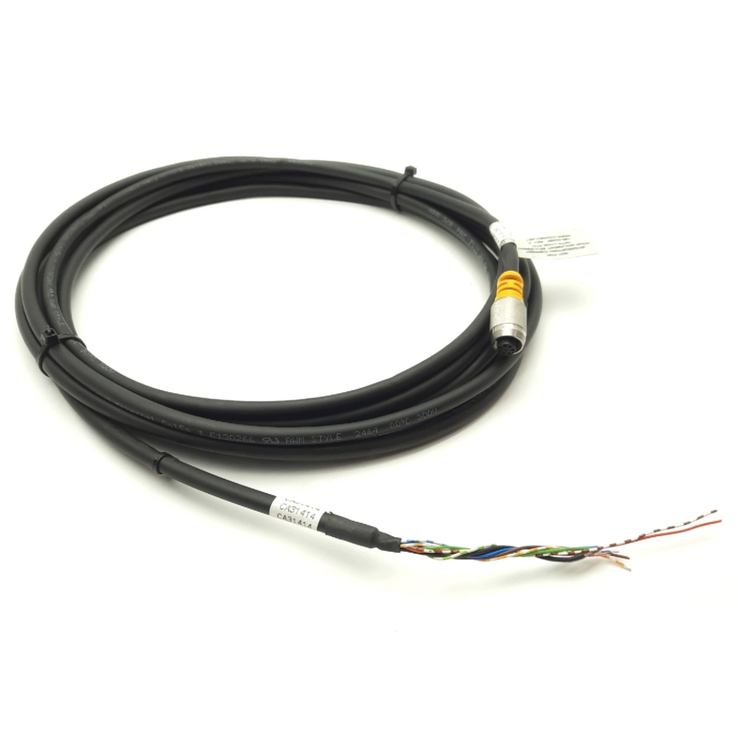 Used Cognex 185-0248R In-Sight Power & I/O Cable, M12 8-Pin Female to Flying Leads 5m