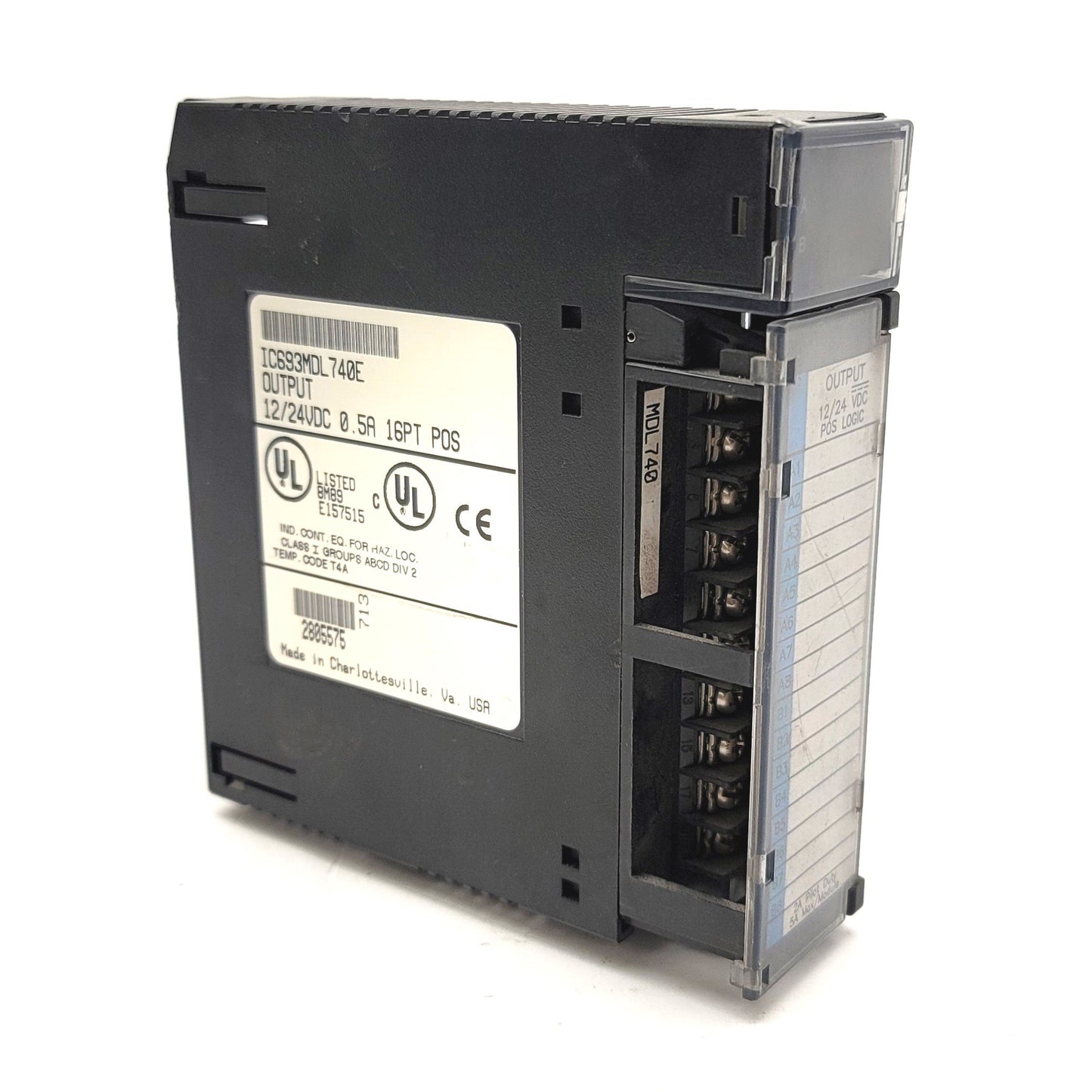 Used GE Fanuc IC693MDL740E Series 90-30 PLC Output Module, 12/24VDC 0.5A, 16-Point