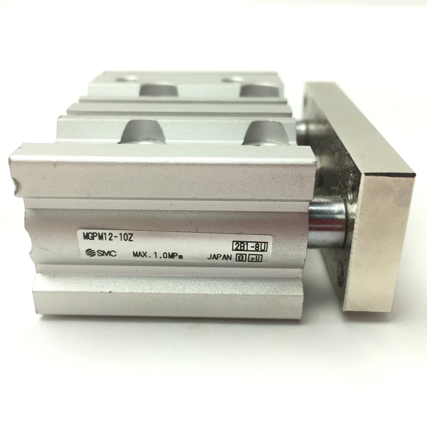 Used SMC MGPM12-10Z Compact Guided Pneumatic Cylinder Bore: 12mm, Stroke: 10mm, M5