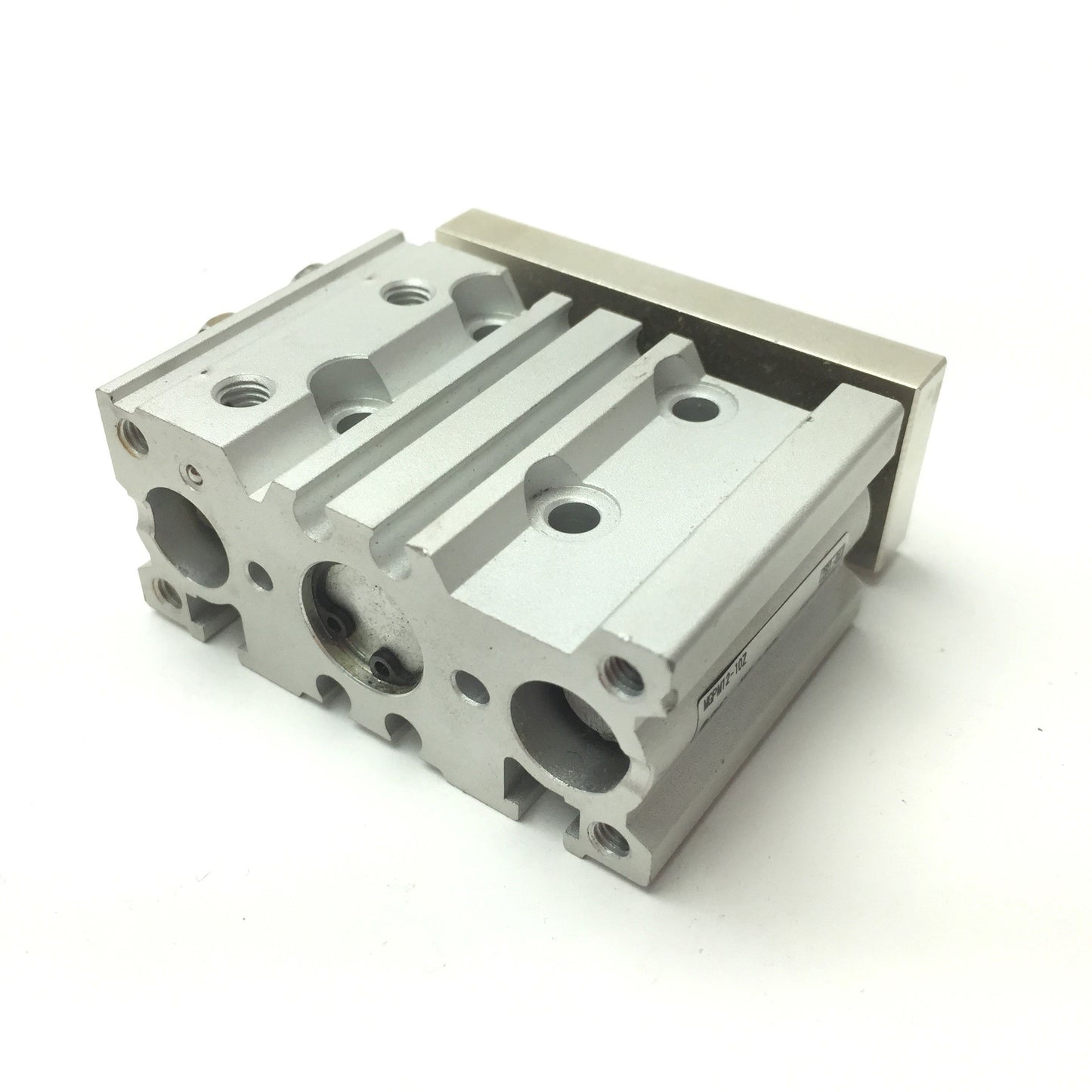 Used SMC MGPM12-10Z Compact Guided Pneumatic Cylinder Bore: 12mm, Stroke: 10mm, M5