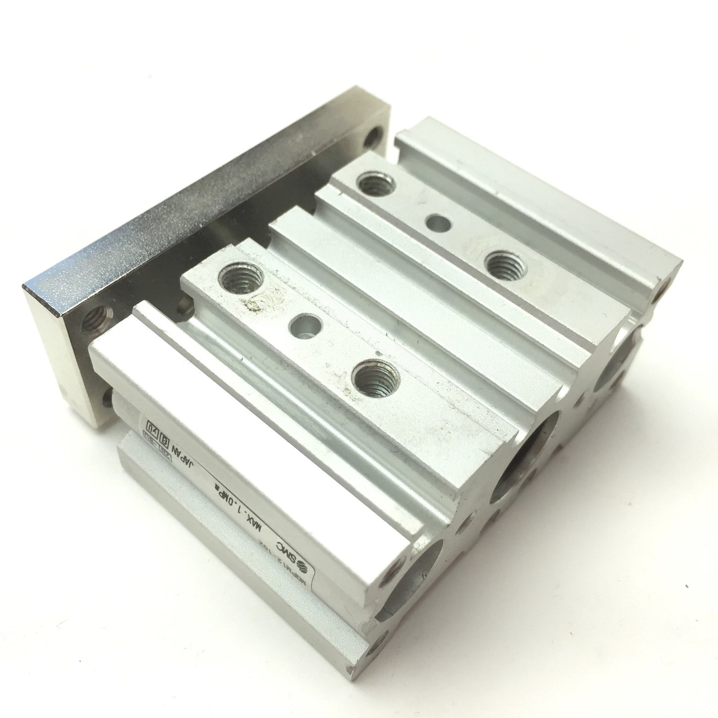 Used SMC MGPM12-10Z Compact Guided Pneumatic Cylinder Bore: 12mm, Stroke: 10mm, M5