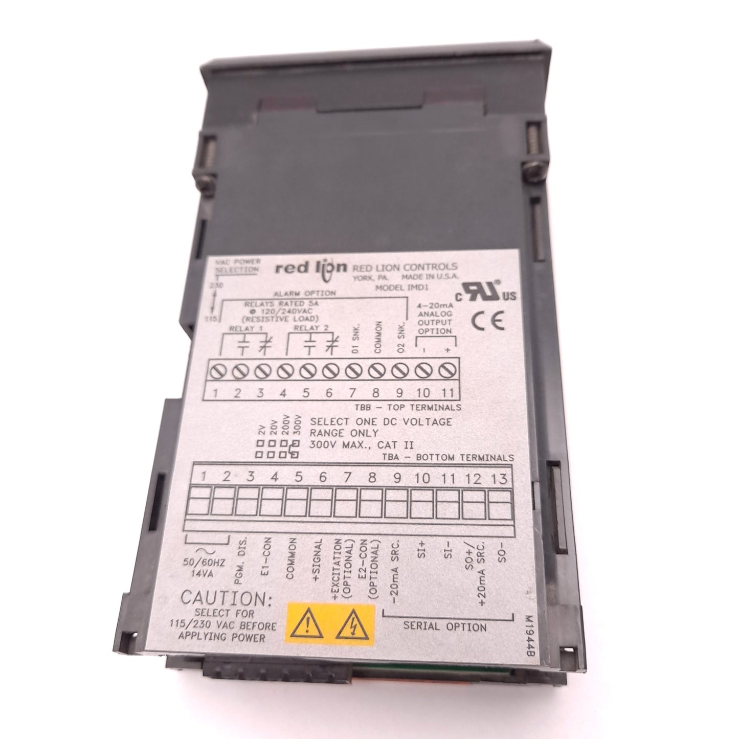 Used Red Lion IMD10060 Apollo Voltmeter W/Red LED Display 120/240 VAC 300 VDC NEMA 4X