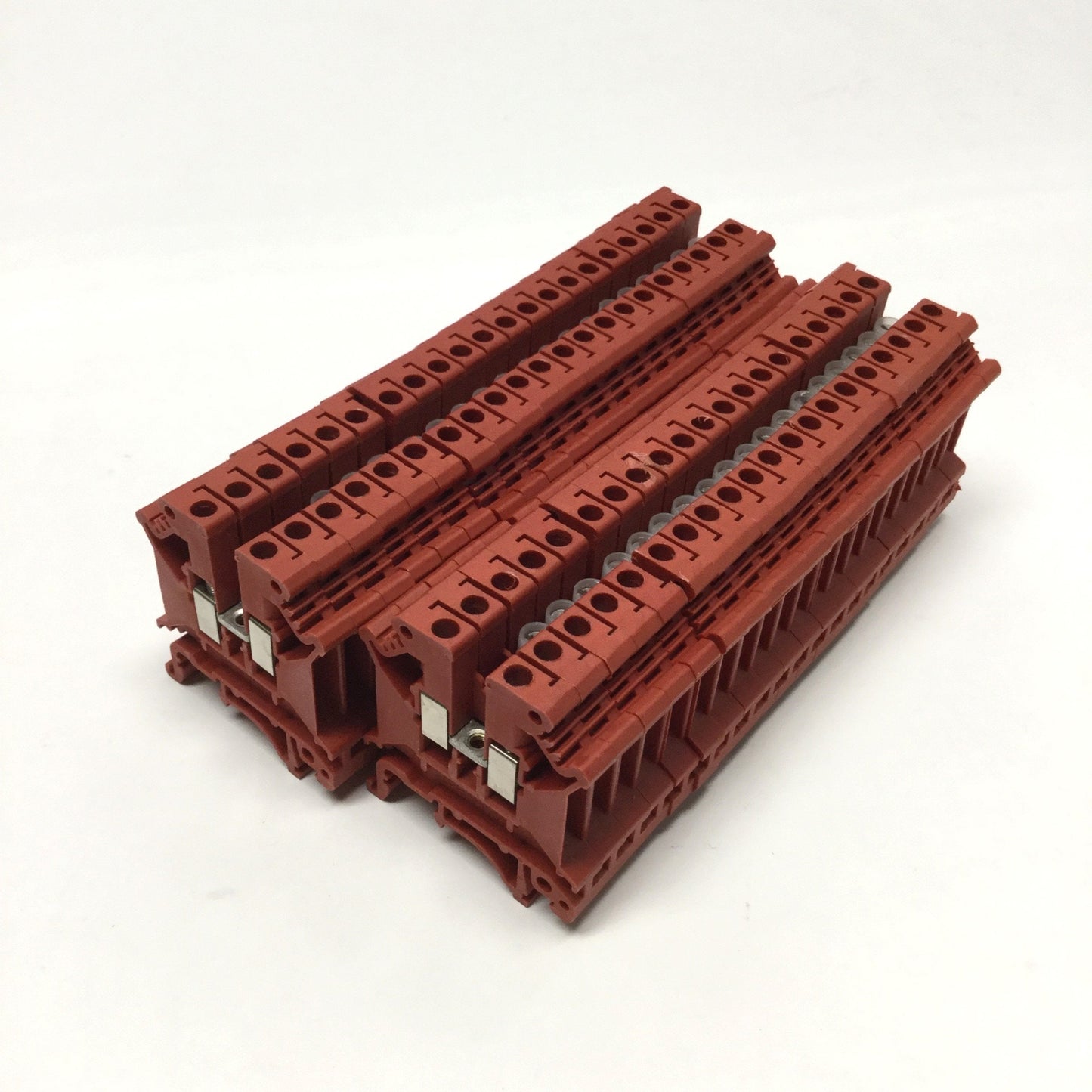 Used Lot of 41 Phoenix Contact UK5N RD Feed-Through Terminal Blocks, Red, 600V 30A