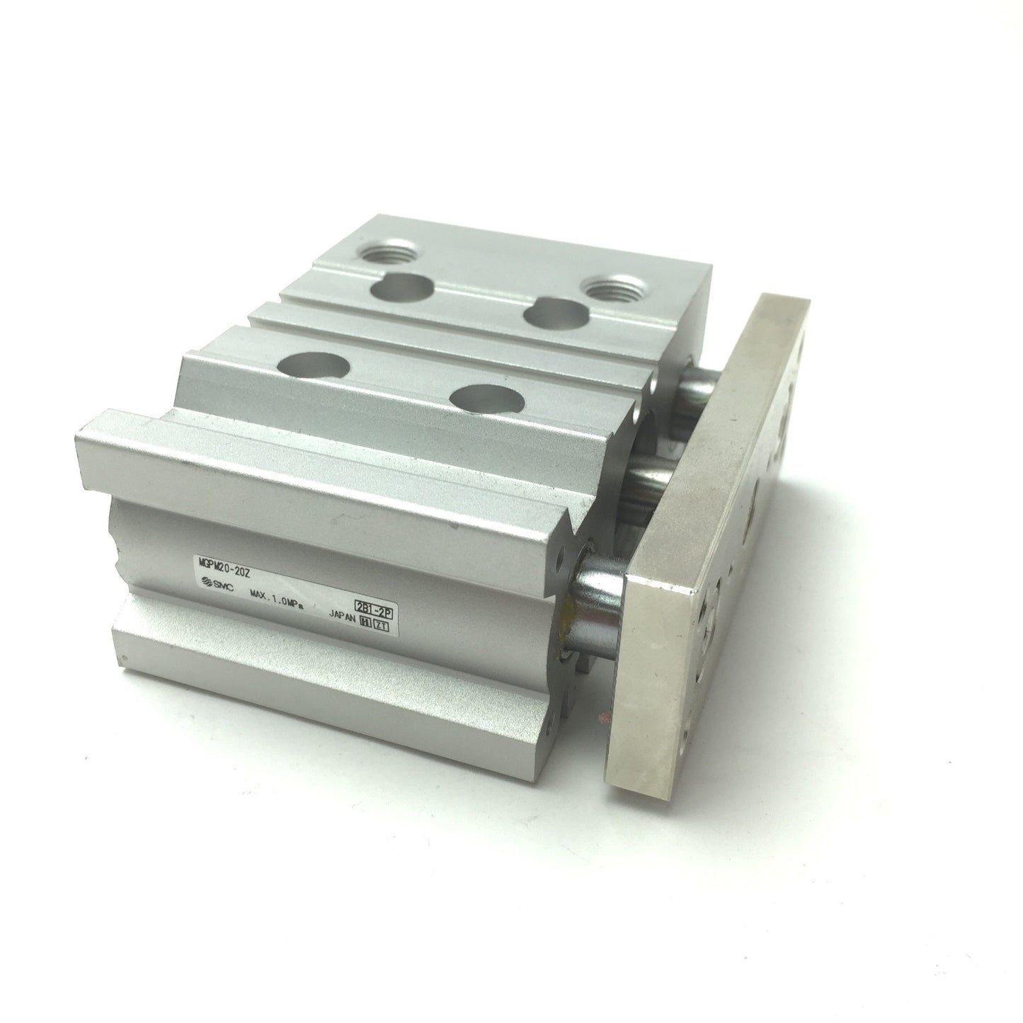 Used SMC MGPM20-20Z Compact Guided Pneumatic Air Cylinder Bore: 20mm, Stroke: 20mm