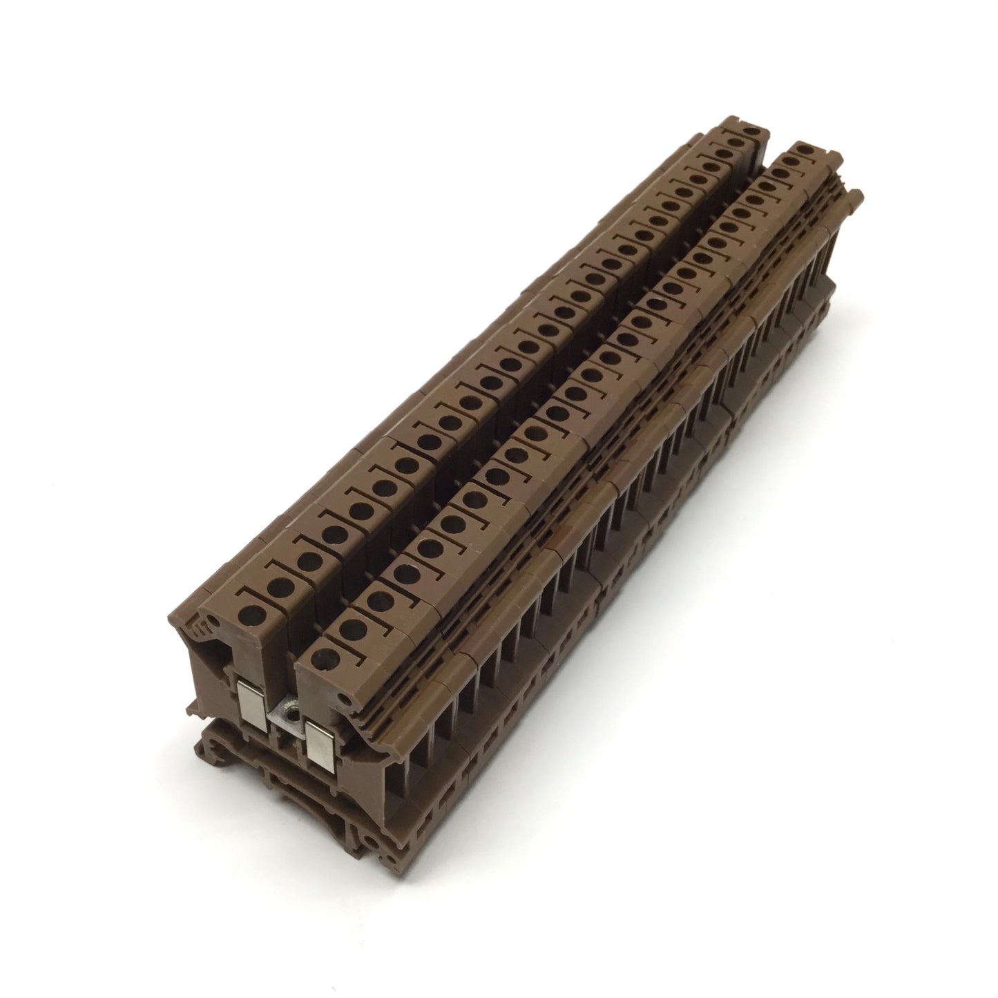 Used Lot of 28 Phoenix Contact UK5N BN Feed-Through Terminal Blocks, Brown, 600V 30A