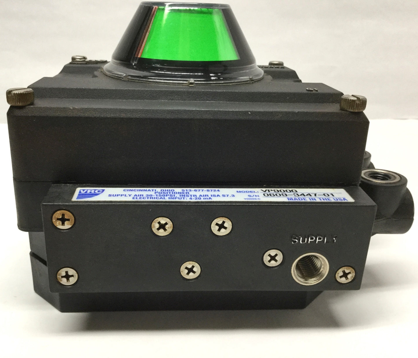 Used VRC VP900 Pneumatic Valve Positioner Actuator 90° Domed Lens, Linear, 30-150psi
