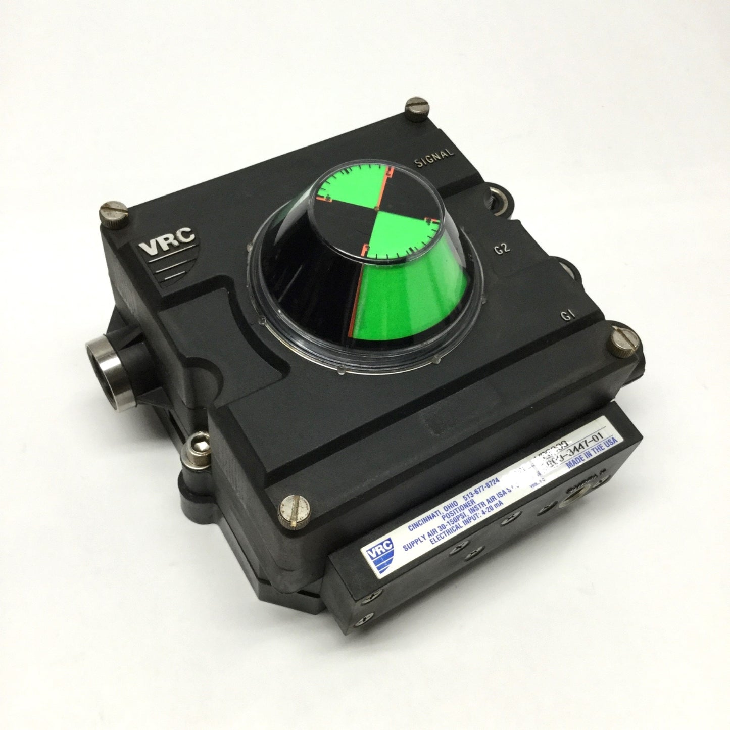 Used VRC VP900 Pneumatic Valve Positioner Actuator 90° Domed Lens, Linear, 30-150psi