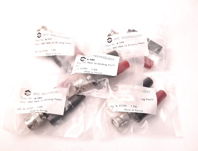 New – Open box lot of 5 SPC Technology 6-105 BNC Male to Binding Posts Connectors