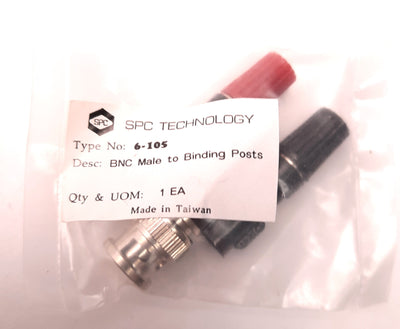 New – Open box lot of 5 SPC Technology 6-105 BNC Male to Binding Posts Connectors