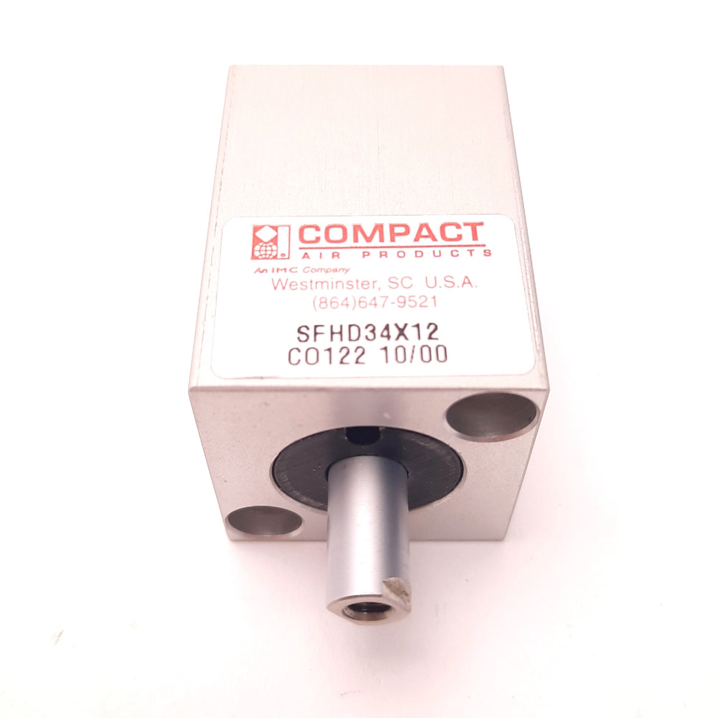 New – Open box Compact Air SFHD34x12C0122 Pneumatic Cylinder, Dbl. Rod, 1/2" Stroke