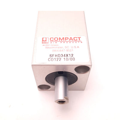 New – Open box Compact Air SFHD34x12C0122 Pneumatic Cylinder, Dbl. Rod, 1/2" Stroke