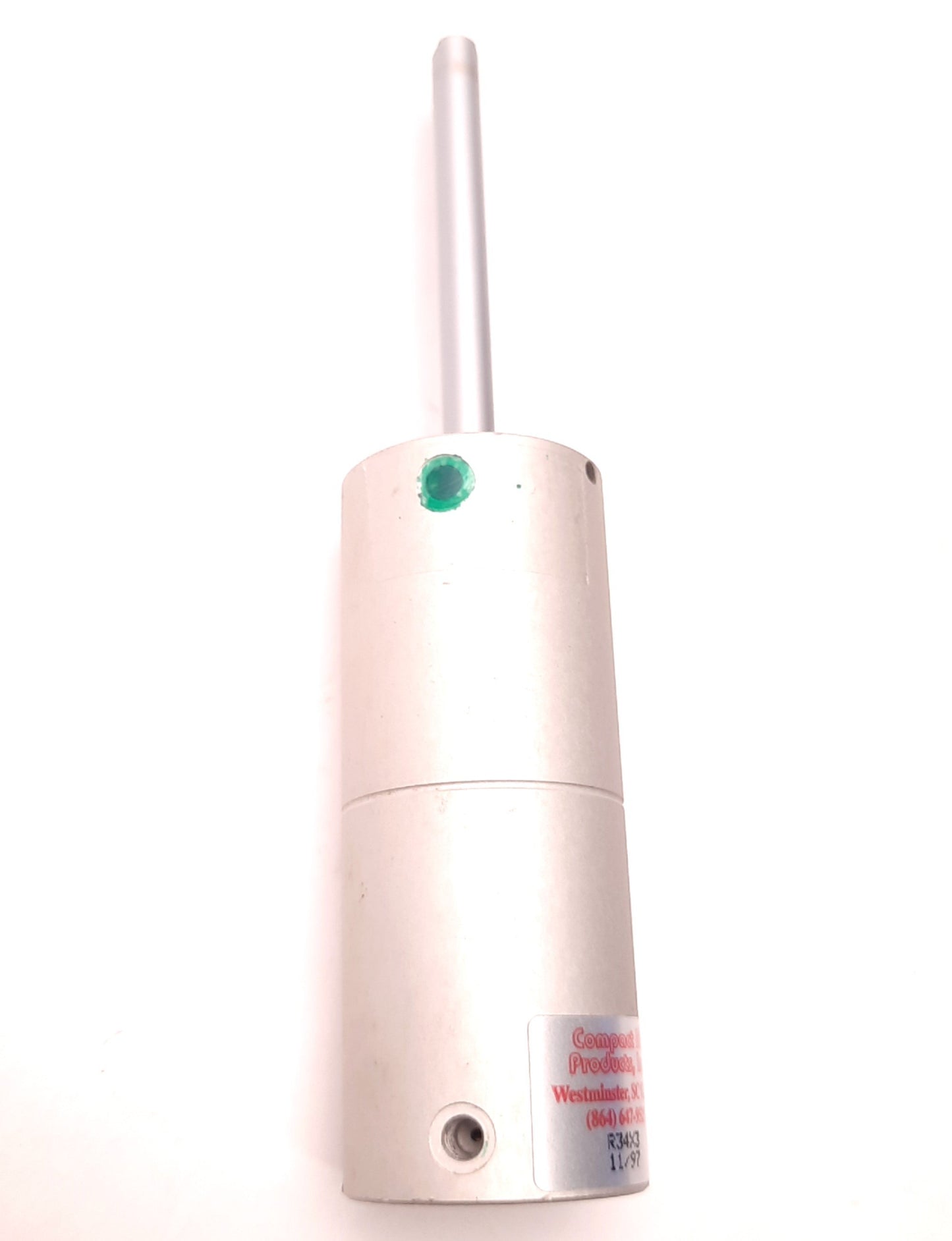 Used Compact Air Products R34x3 Compact Round Cylinder, 3" Stroke, 3/4" Bore