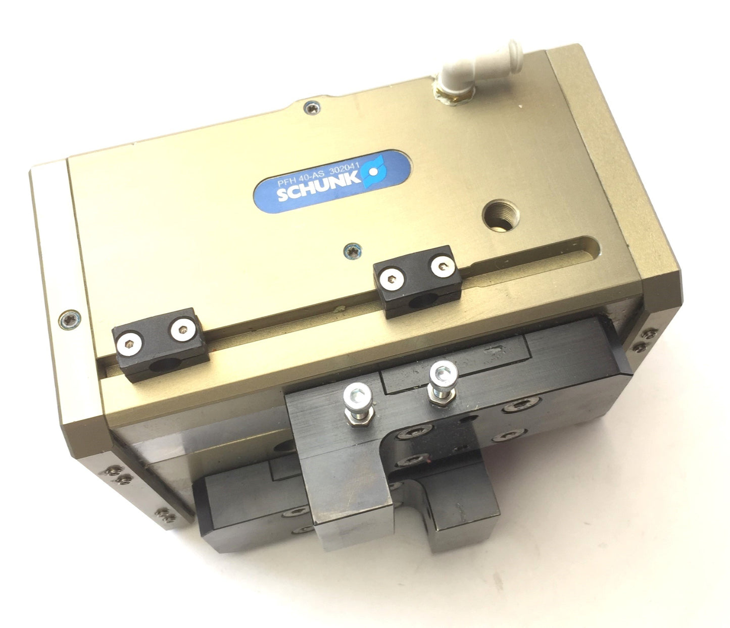 Used SCHUNK PFH 40-AS Parallel Gripper, 2-Jaw, 40mm Long Stroke, 87psi, 1540N Force