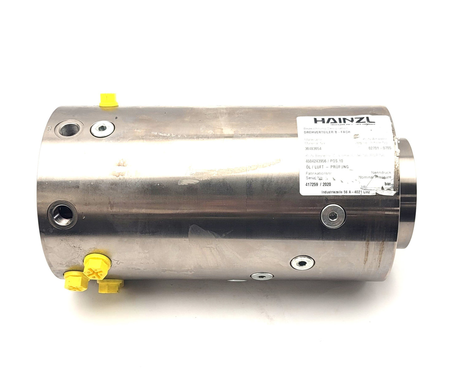 Used HAINZL 02701-0705 Hydraulic Rotary Union For Injection Molding Machine 8-Channel