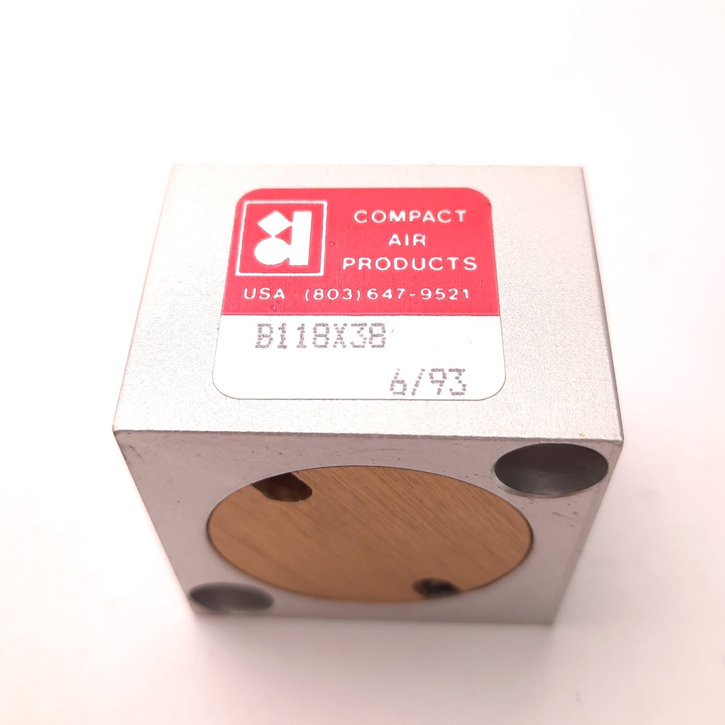 Used Compact Air B11x838 Compact Cylinder 3/8" Stroke, 1-1/8" Bore, 3/8-24 Ports