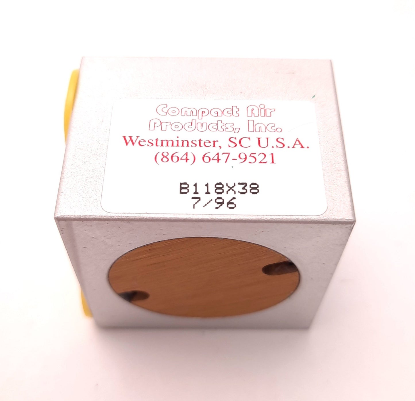 Used Compact Air B11x838 Compact Cylinder 3/8" Stroke, 1-1/8" Bore, Side Mounted