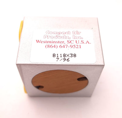 Used Compact Air B11x838 Compact Cylinder 3/8" Stroke, 1-1/8" Bore, Side Mounted