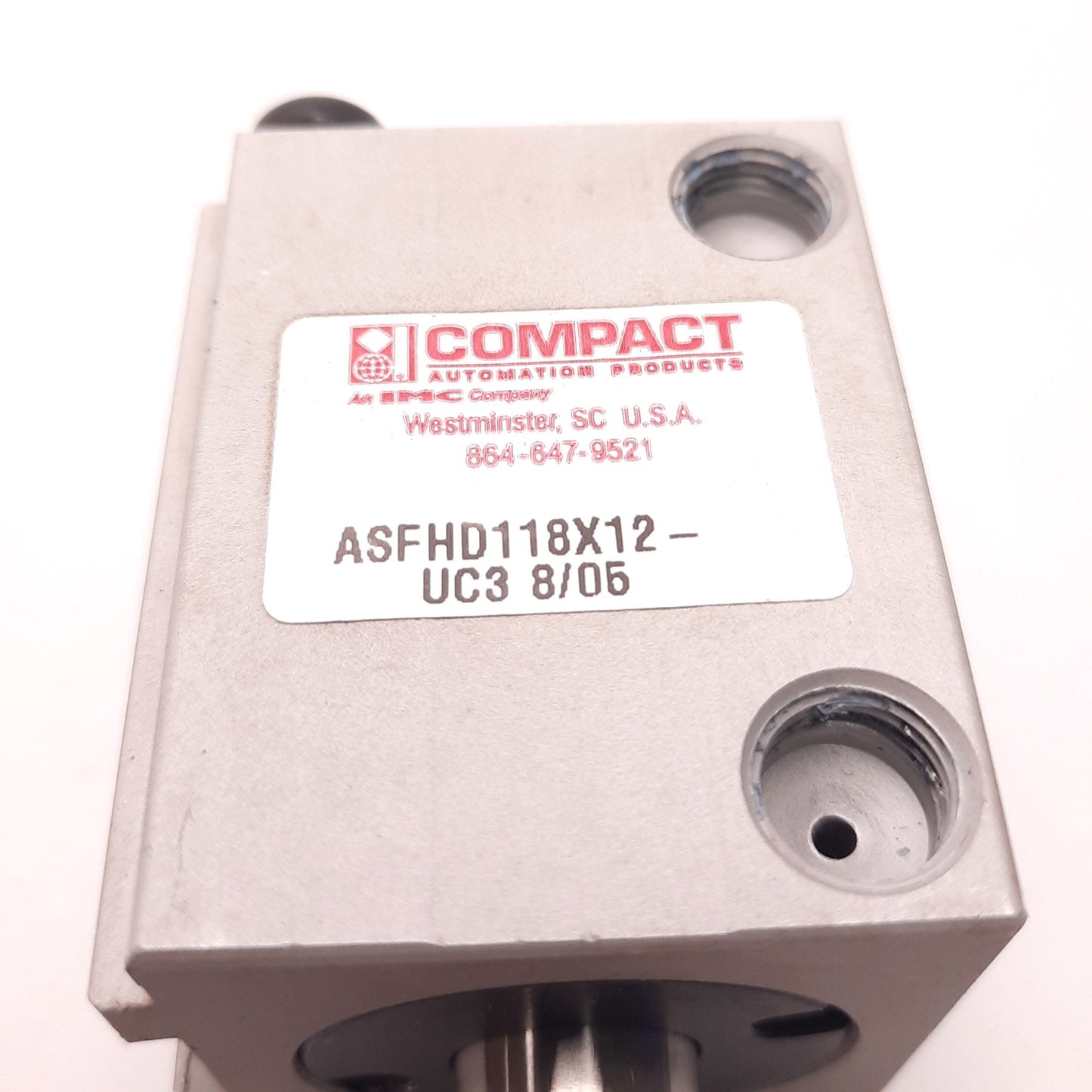 Used ITT Compact Automation ASFHD118X12-UC3 Cylinder Bore 1-1/8" Stroke 1/2" 250psi