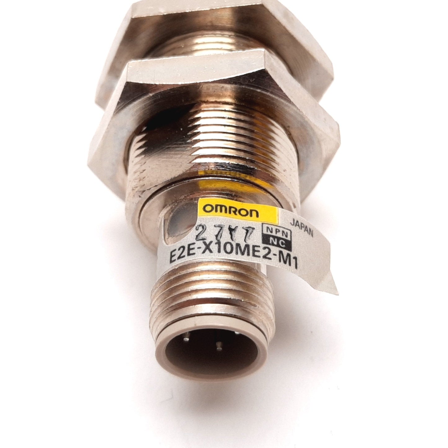 Used Omron E2E-X10ME2-M1 Inductive Proximity Sensor, 10mm, 12-24VDC, NPN N/C, 4-Pin