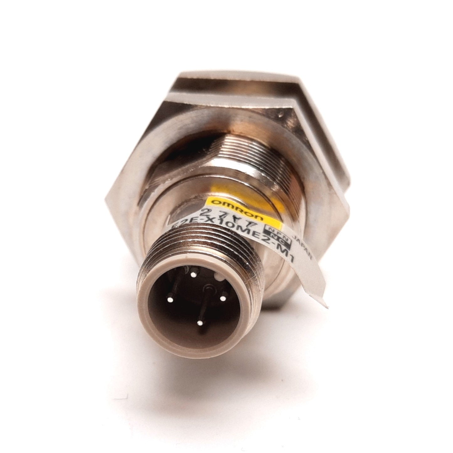 Used Omron E2E-X10ME2-M1 Inductive Proximity Sensor, 10mm, 12-24VDC, NPN N/C, 4-Pin