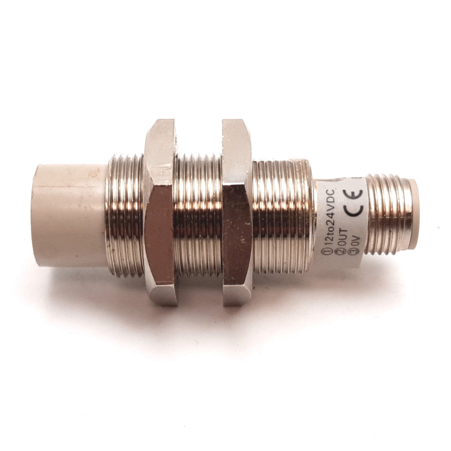 Used Omron E2E-X10ME2-M1 Inductive Proximity Sensor, 10mm, 12-24VDC, NPN N/C, 4-Pin