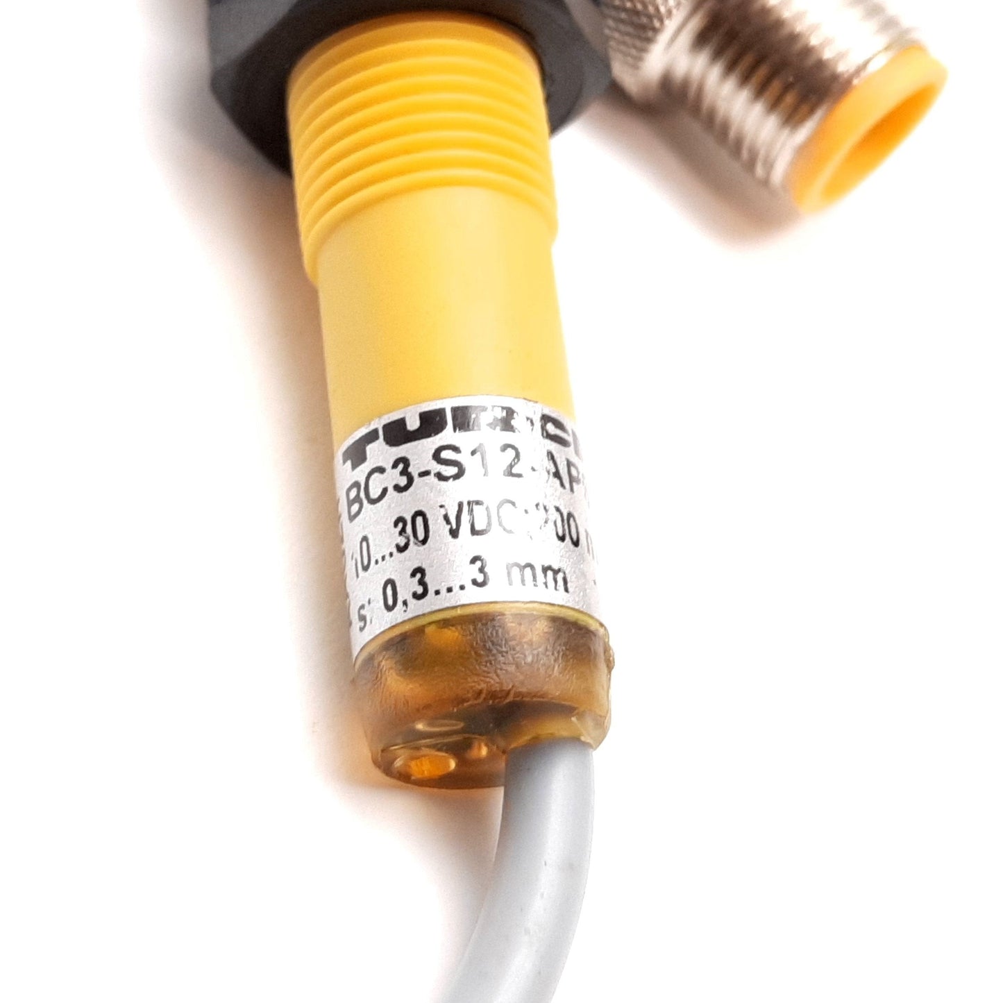 Used Turck BC3-S12-AP6X Capacitive Proximity Sensor, 3mm, 10-30VDC, PNP N/O 4-Pin M12