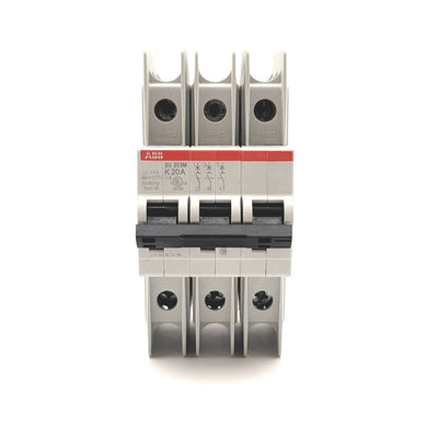 New – Open box ABB SU203M-K20 Miniature Circuit Breaker, 3-Pole, 20A, 240/480VAC 50/60Hz