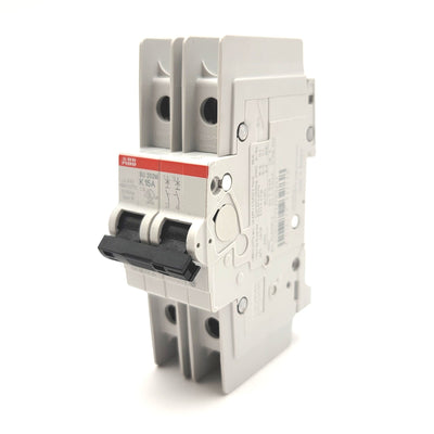 New – Open box ABB SU202M-K15 Miniature Circuit Breaker, 2-Pole, 15A, 240/480VAC 50/60Hz