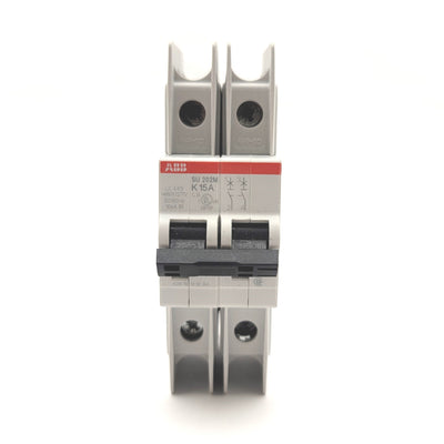 New – Open box ABB SU202M-K15 Miniature Circuit Breaker, 2-Pole, 15A, 240/480VAC 50/60Hz