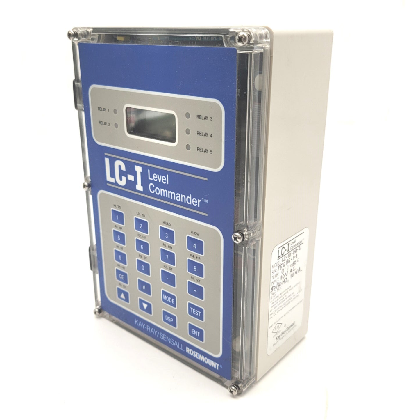 Used Kay-Ray/Sensall Rosemount LC-10-0-0-2 Level Commander 120VAC 50/60Hz
