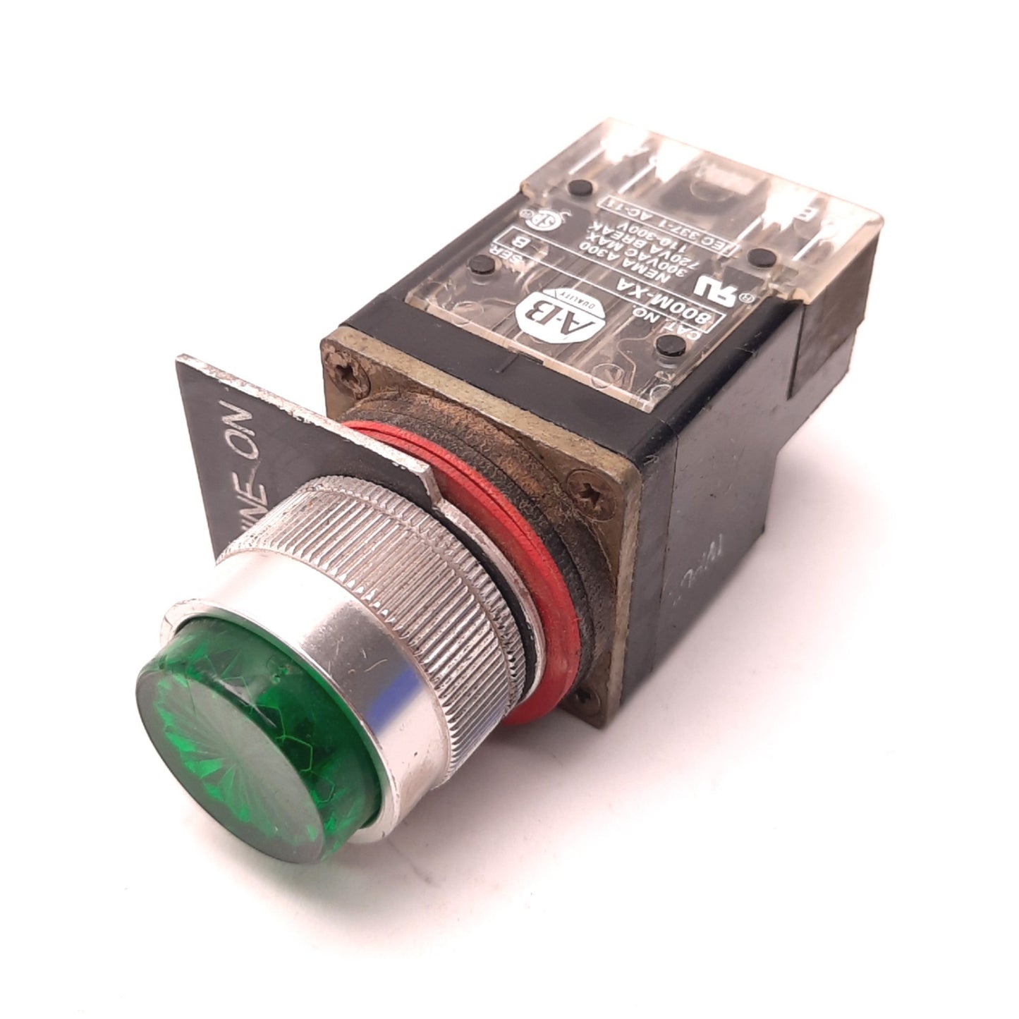 Used Allen Bradley 800MR-QB24 Illuminated Green Push Button 800M-XA