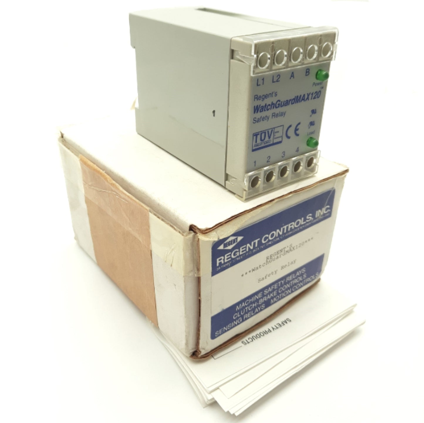 New Regent Controls WatchGuardMAX120 Safety Relay, 2x 24VDC 50mA Inputs, 120VAC