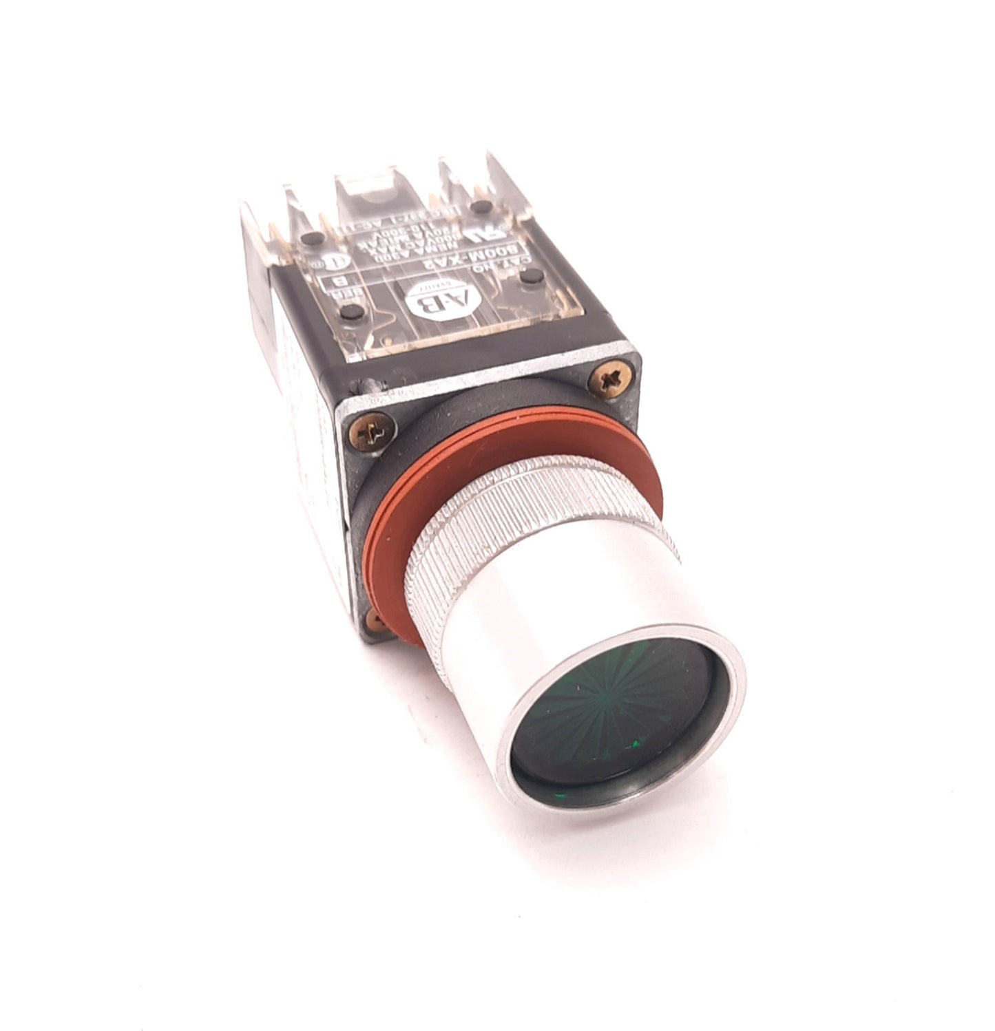 Used Allen Bradley 800MR-QAL24 Push-Button w/ 800M-XA2 Contact Block, Green