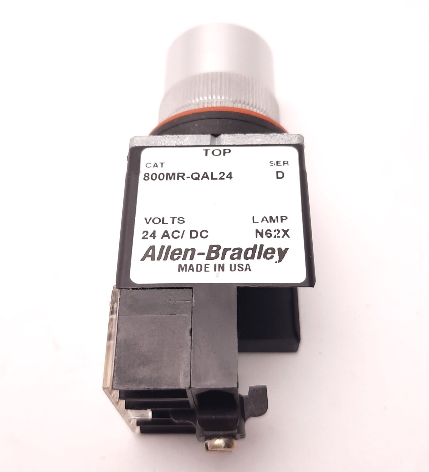 Used Allen Bradley 800MR-QAL24 Push-Button w/ 800M-XA2 Contact Block, Green