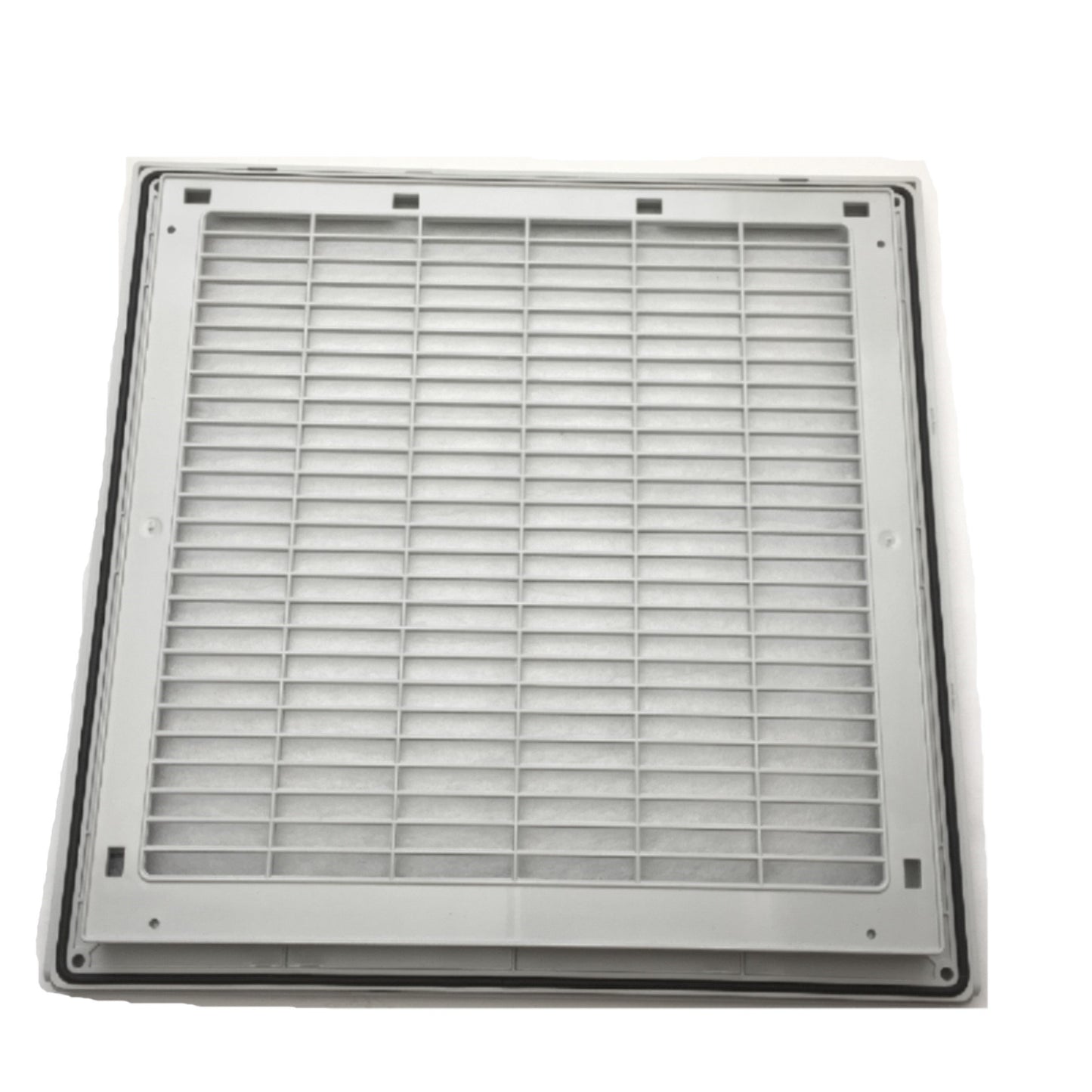 New – Open box Hoffman Nvent HG1300504 Exhaust Grille Kit, Plastic, Smooth Matte, Light Gray