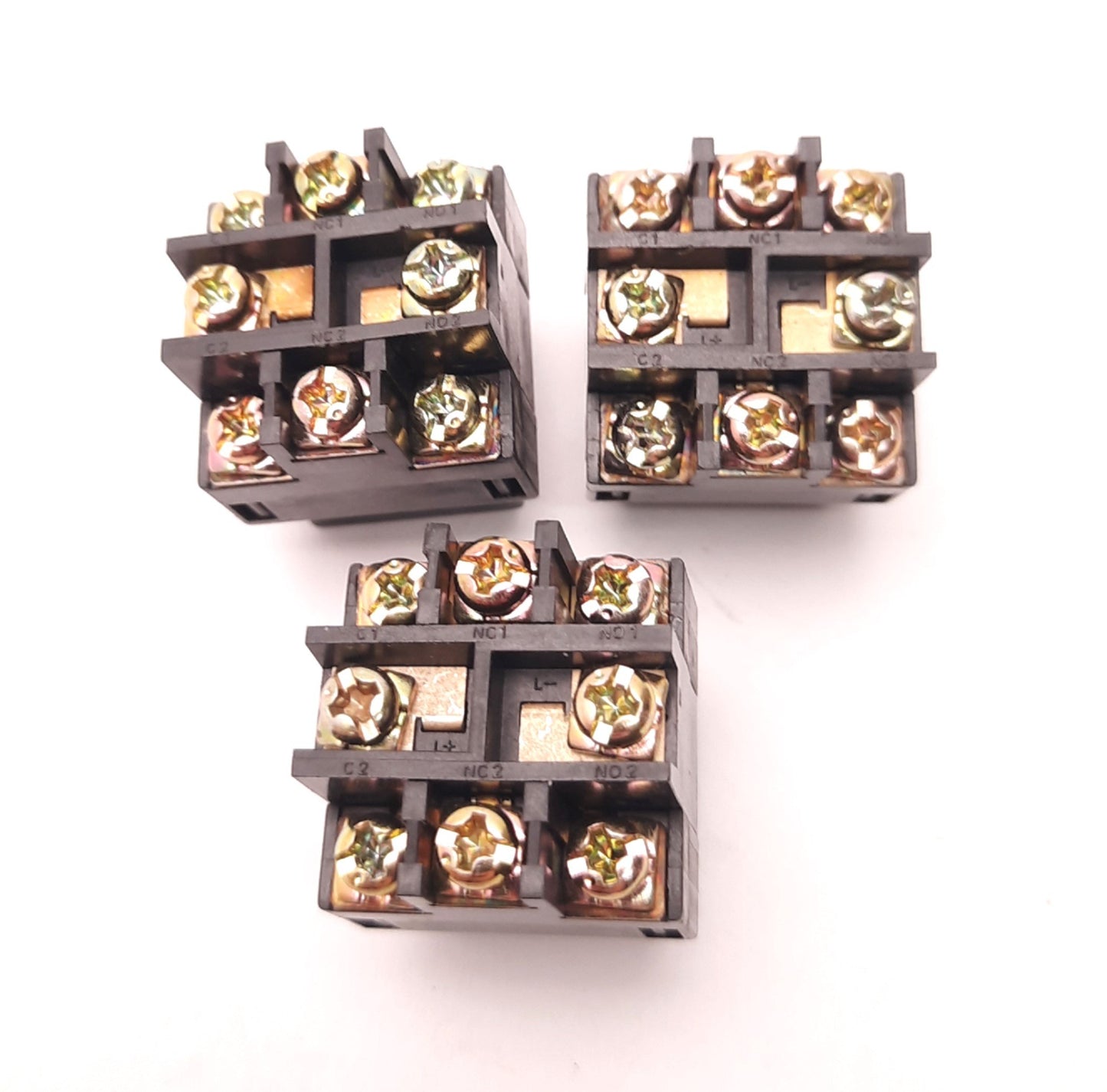 Used Lot of 3 Omron A3G-4024 Push-Button Socket 5 Amps, 250v AC, 30v DC, DPDT
