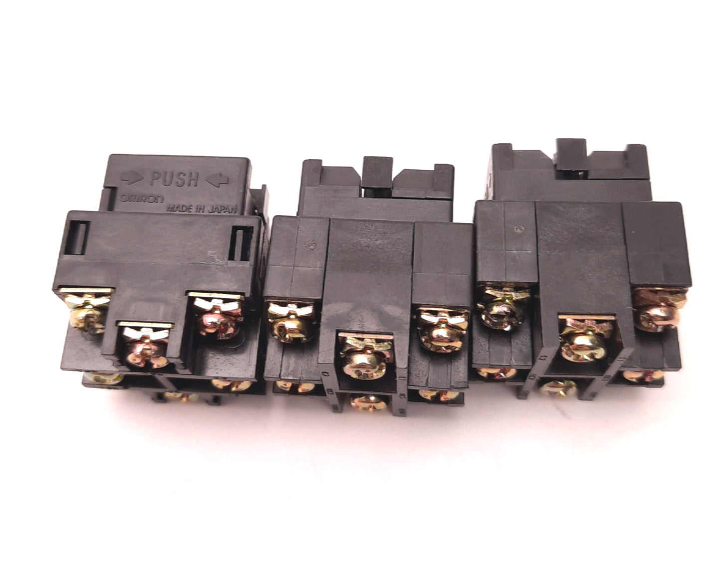 Used Lot of 3 Omron A3G-4024 Push-Button Socket 5 Amps, 250v AC, 30v DC, DPDT