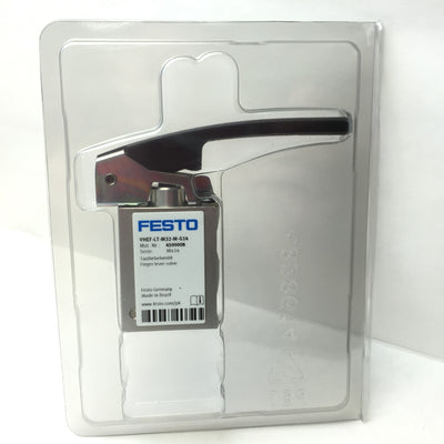 New Festo VHEF-LT-M32-M-G14 Manual Pneumatic Finger Lever Valve, 3/2-Way, G1/4 Ports
