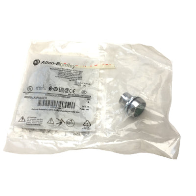 New Allen Bradley 800FM-LF3PN3GX10 Illuminated Green Momentary Pushbutton, 24VAC/DC