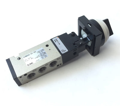 New SMC VZM450-01-34B Pneumatic Mechanical Valve 5-Port RC 1/8, Twist Selector 2-Pos