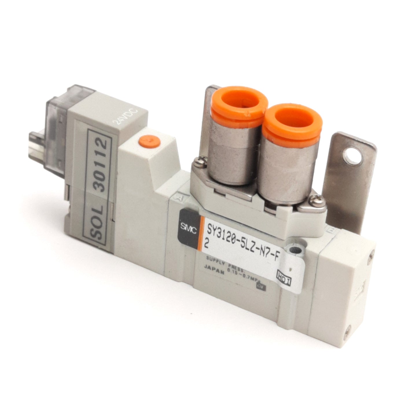 Used SMC SY3120-5LOZ-N7-F2 Pneumatic Solenoid Valve, 2-Position 5-Port, 24VDC Coil