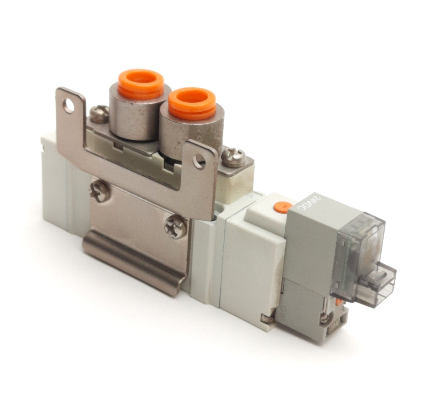 Used SMC SY5120-5LOZ-N7T-F2 Pneumatic Solenoid Valve, 5-Port 2-Position, 24VDC Coil