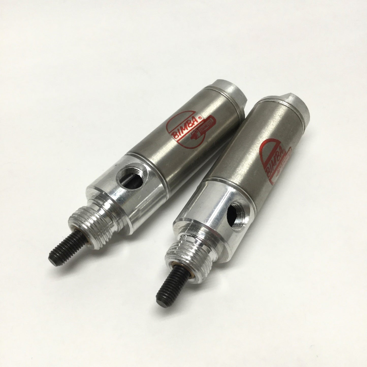 Used Lot of 2 Bimba 060.5-D Stainless Steel Air Cylinders 7/8" Bore, 0.5" Stroke