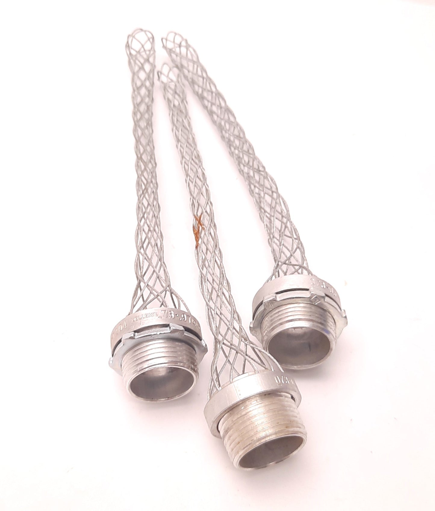 Used Lot of 3 Kellems 073031204 Strain Relief Grip, One Inch Threaded, 8 Inch Length